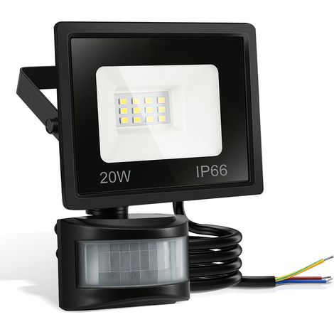 Randaco LED Fluter mit Bewegungssensor 4X 20W Außenbeleuchtung Scheinwerfer Strahler Kaltweiß