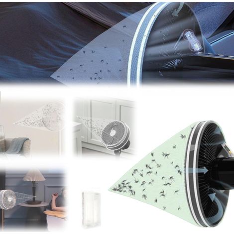 (L) Kit de piège à moustiques, piège à Ventilateur, Filet de sécurité pour Ventilateur, moustiquaire, répulsif Silencieux pour moustiques, pour l'extérieur, à la Maison (1/5)