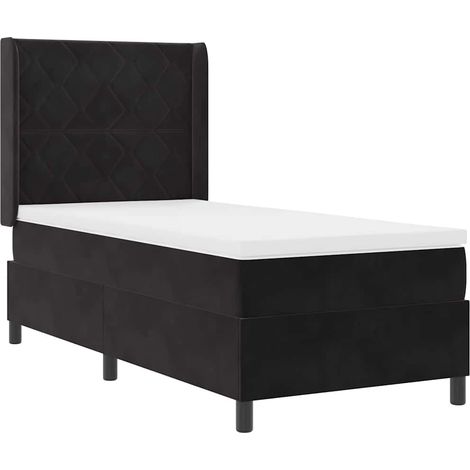 Maison Exclusive - Cama tipo Box Spring con tiras LED Negro 90 x (1/5)