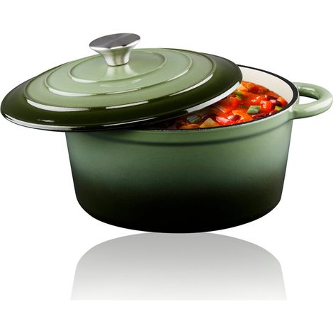 Casseruola con Coperchio Royalty Line Casseruola 24 cm Adatto a Tutti i Fornelli in Ghisa Verde (1/4)