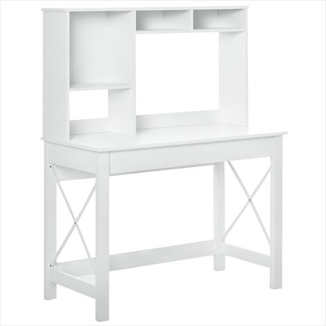 Bureau avec rangement et bibliothèque blanc 105 x 50 x 137,5 cm (1/5)