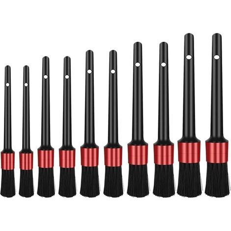 10 pcs Pinceau de Détail, Auto Detailing Brush Brosses de Nettoyage de Voiture, Brosses d'entretien pour Auto et Moto Pinceau de Lavage Voiture pour Nettoyer Voiture Intérieur, Extérieur (1/5)