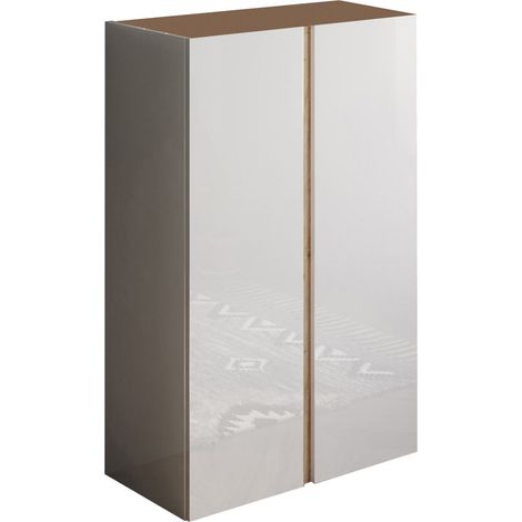 Armadio Multiuso 2 Ante Vignone, 5 Ripiani, 6 Vani Made in Italy, 2 Ante, 70x111h cm Bianco Lucido
