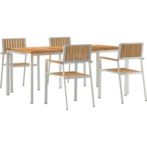 Maison Exclusive - Outdoortisch-Set 5 pcs Massives Teakholz und E