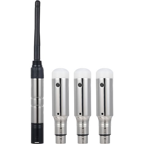 Ortviai Émetteur et Récepteur DMX512 Sans Fil 2,4 GHz – 1 émetteur + 3 récepteurs, 126 canaux, portée 400 m, couleur argent (1/4)
