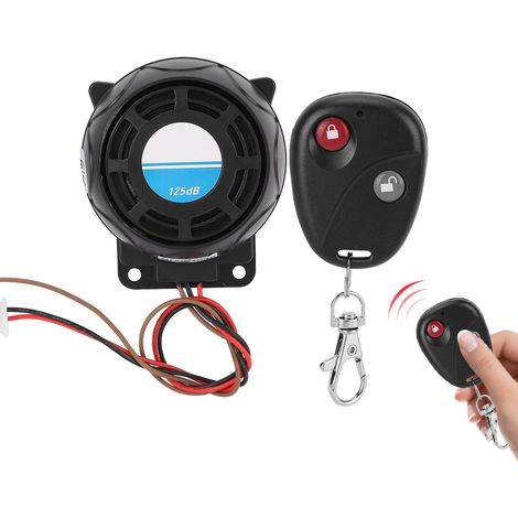 Motorrad-Diebstahlalarmanlage mit 105-125dB-Hupe und Fernbedienung, Diebstahlsicherungssystem, leistungsstarke akustische Warnung für Roller, wasserdicht und universell einsetzbar. (1/5)