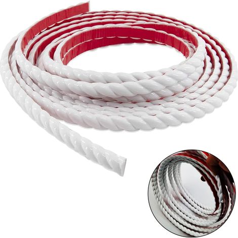 Selbstklebende Wandverkleidung, 3D-Flexible Zierleiste, Kronenleiste, für Schrank, Spiegelrahmen, Decke, Kleiderschrank, Wandkante, Heimdekoration, 3 m, weiß MINKUROW (1/5)