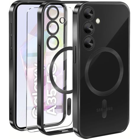 Schutzhülle für Samsung Galaxy A35 5G, Electro MagSafe, schwarz + Displayschutzfolie aus Glas (1/5)