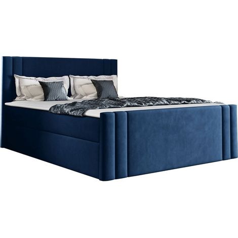 Lit boxspring Mel, Amor Velvet 4314, Continental, Double, 140x200, Tissu, Disponible, 144x213x103cm