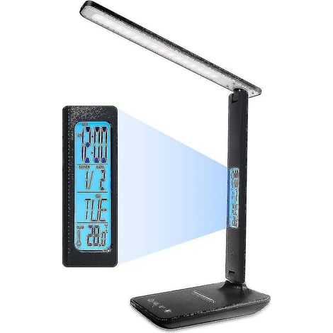 Lampe de table LED à intensité variable. 3 modes / 5 niveaux de luminosité / écran LCD / alarme (1/5)