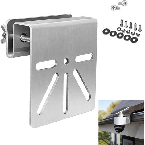 Support de gouttière en acier inoxydable pour SoloCam S340, support de caméra de surveillance pour caméra de surveillance, gouttière, support de caméra de sécurité solaire, compatible avec (1/5)