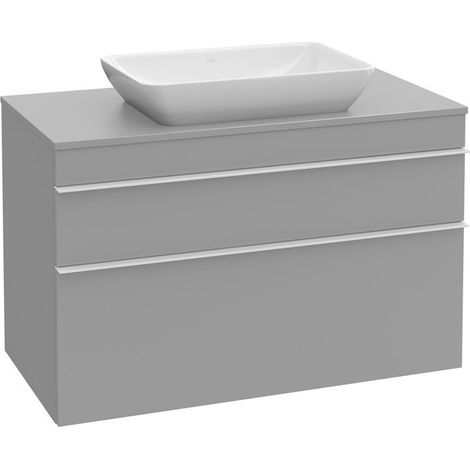 Mobile lavabo, 757 x 606/606 x 502/502 mm, modello sospeso, In legno, lavabo centrale Olmo Impresso