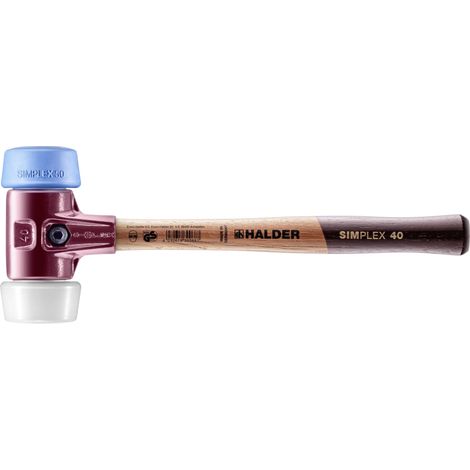 Maillet HALDER SIMPLEX TPE souple/ superplastique avec boîtier en fonte malléable et manche en bois de haute qualité - D=50 mm - 3017.051 (1/7)