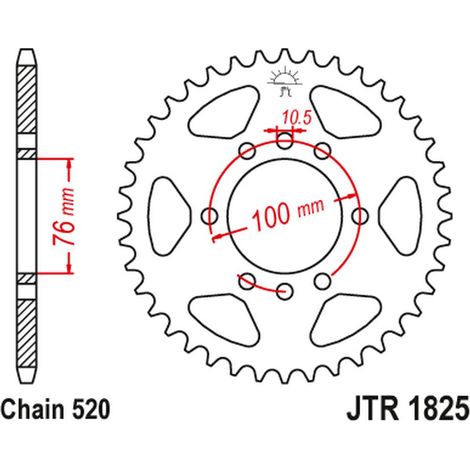 Piñón trasero JT JTR1825 43 Suzuki VL 250 Intruder LC LT 250 300 GN Acero