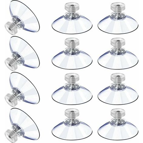 Kunststoff-Saugnäpfe, transparenter Anti-Kollisions-Saugnapf, Gummischraube, Metallmutter, starker transparenter PVC-Saugnapf-Ersatz mit Schraubenmutter, 12 Stück (1/5)