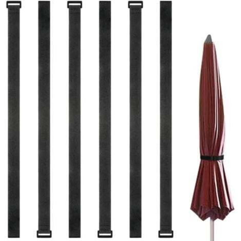 [NIEMALS VERWENDET] 6-teiliges Sonnenschirmgurt-Set, wiederverwendbarer Sonnenschirmgurt, verstellbarer Sonnenschirmgurt, Sonnenschirmbefestigungszubehör aus Nylon