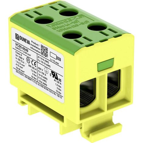 Ouneva Group VC05-0049 Bloc de distribution raccord à vis jaune-vert 1 pc(s) A333272