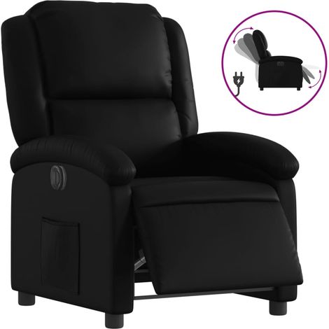 Elektrischer Relaxsessel Schwarz Kunstleder