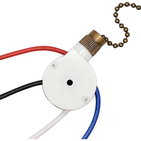 Interrupteur de ventilateur de plafond ZingEar ZE-208S E89885 à 3 vitesses et 4 fils, avec chaînette. (1/5)