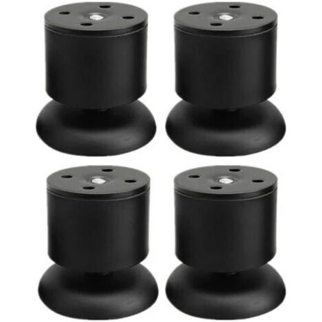 Lot de 4 pieds de meuble réglables, 6 cm - Acier inoxydable avec patins en caoutchouc - Installation facile grâce aux vis fournies (1/5)