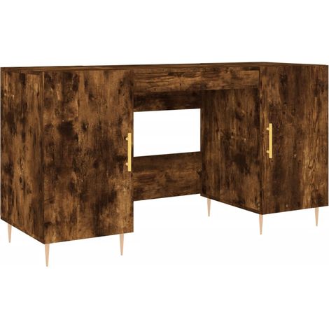 Maison Exclusive - Schreibtisch Räuchereiche 140x50x75 cm Holzwer