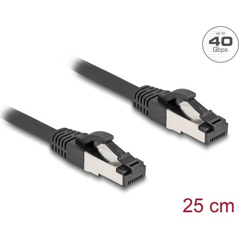 Delock Cable de red RJ45 Cat.8.1 S/FTP, 0,25 m, negro