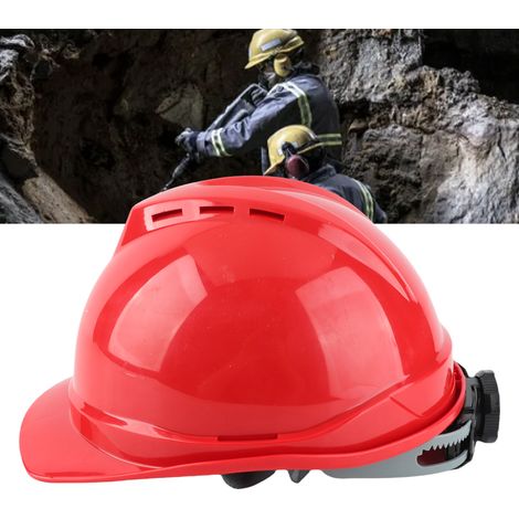 Casque de sécurité en ABS haute résistance en forme de V avec lunettes de protection, casque de sécurité rouge pour chantier, casque anti-écrasement en forme de V avec lunettes de protection, casque d (1/5)