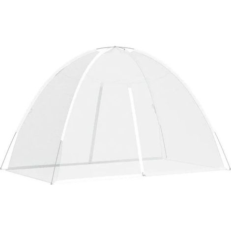 Moustiquaire - Style Yourte - 200 x 120 x 130 cm - Maille 220 - Double Fermeture Eclair - Blanc - 1 Pièce (1/5)