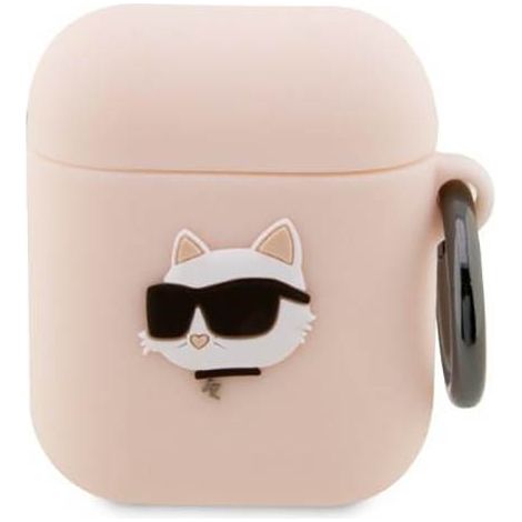 Karl Lagerfeld Silikon NFT Choupette Kopf 3D - AirPods Hülle 1./2. Generation (Pink) (1/3)
