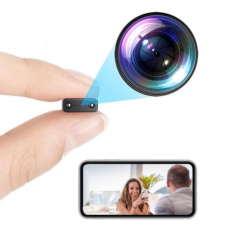 Mini caméra – Caméra ultra-mince et compacte – Caméra nounou grand angle avec vision nocturne HD 1080p – Compatible avec une application pour la maison et le bureau (sans carte SD) (1/4)