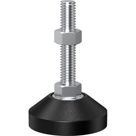 Pieds réglables M8 pour meubles, supports de nivellement en caoutchouc, embases filetées métalliques pour étagères (D50L50) (1/4)