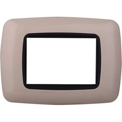 Kompatible Abdeckrahmen Bticino Livinglight 3 module konvexer Kunststoff Sand Farbe