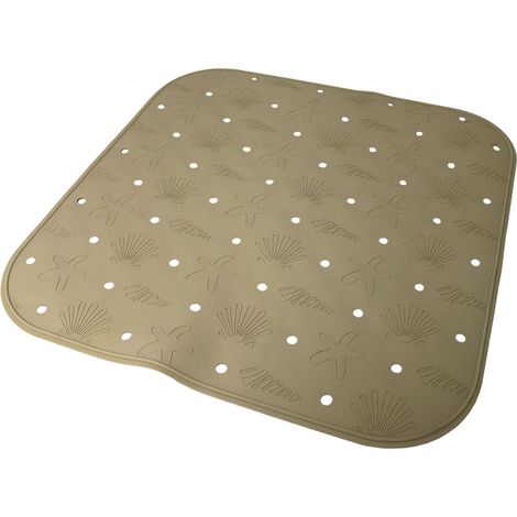 Tappeto Doccia Quadrato 53x53 cm Antiscivolo con Ventose Gomma Sintetica Made in Italy Design Marino Tappetino per Piatto Doccia Sicurezza in Bagno disponibili i colori bianco blu beige grigio verde -