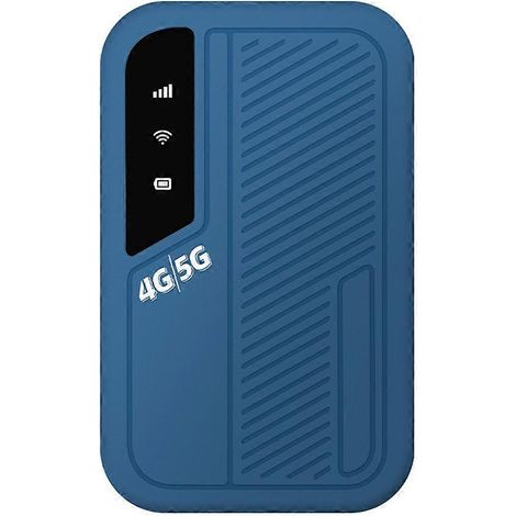 Borne Wi-Fi de voyage 4G/5G avec emplacement SIM, connexion stable 300 Mbps, compatible avec 10 appareils, version asiatique bleue. (1/5)