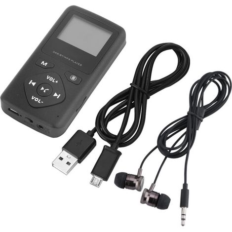 Vtizikl Récepteur radio numérique de poche DAB/DAB+ lecteur MP3 Bluetooth avec écouteurs