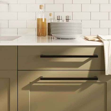 vidaXL Maniglie per Mobili 5pz Nere 320mm in Acciaio Inox