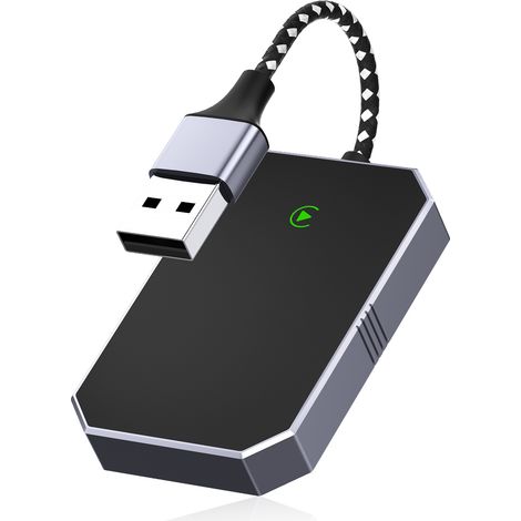 Kabelloser Adapter und kabelloses Carplay, Konvertieren Sie kabelgebundenes iPhone in kabelloses Carplay. Kabelloser CarPlay-Adapter mit USB C/A, Plug and Play, kompatibel mit mehr als 90 % aller Auto