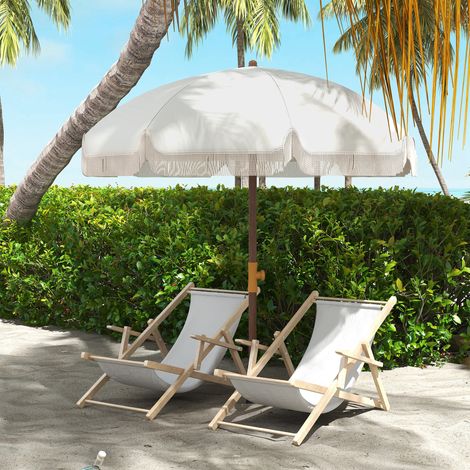 Parasol de plage compact avec protection UV40+ et sac de transport. Gris clair.