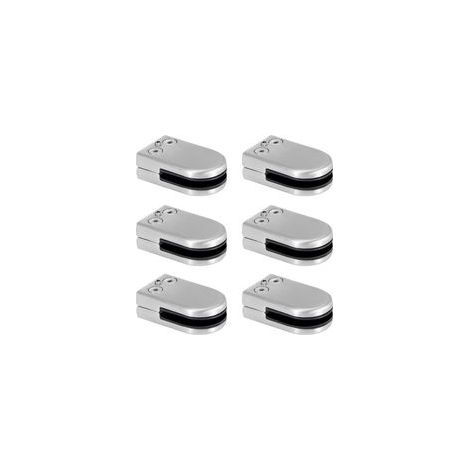 Pince à Verre Pince de Verre en Acier Inoxydable Supports de Serrage en Verre de 10 à 12 mm Clip en Verre Réglable Connexion à Dos Plat pour Balustrade Escalier Main Courante 6 Pièces (1/5)