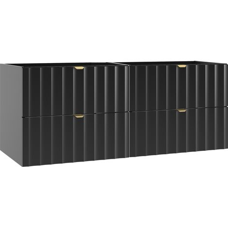 Waschtischunterschrank 120cm Lexa mit 4 Schubladen, Schwarz