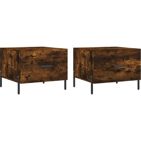 Maison Exclusive - Tavolini Salotto 2 pz Rovere Fumo 50x50x40cm Legno Multistrato