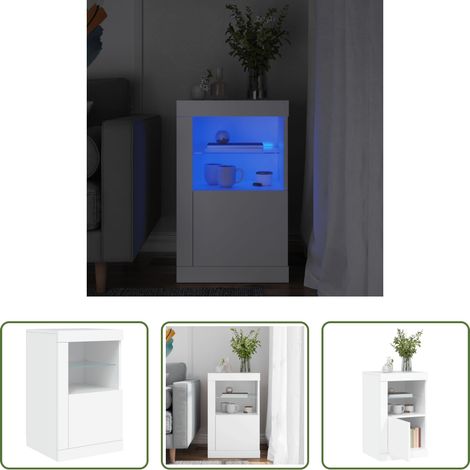 Éclairage LED - Armoire latérale avec éclairage LED blanc bois d'ingénierie (1/5)