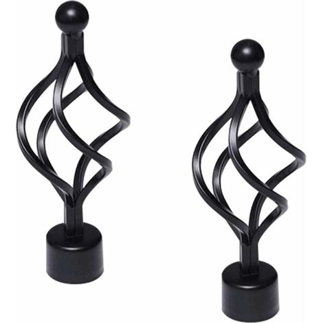 embouts décoratifs noirs vintage en métal pour tringle à rideaux de 28 mm de diamètre (type cage torsadée) - Décoration de fenêtre intérieure (1/4)