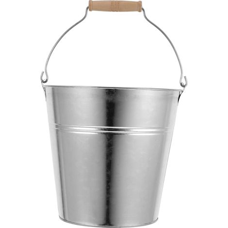 Seau à Fleurs Vintage en Fer avec Poignée et Insert en Bois, Pot Décoratif pour Jardinage et Composition de Fleur Intérieure ou Extérieure (1/5)