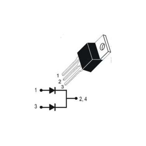 Diodo Rectificador STPS3045CT Schottky 45V 2x15A Catodo Comun