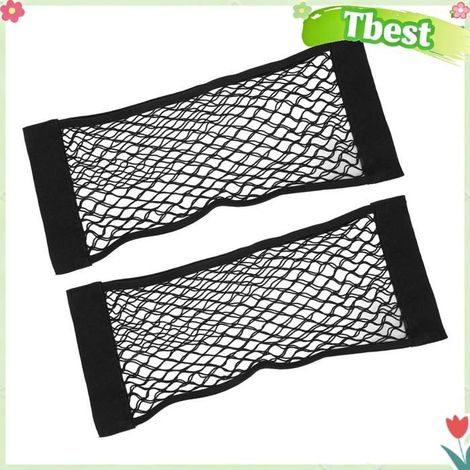 Tbest Filet de rangement de coffre Filet de rangement noir à Double couche pour coffre de voiture, 2 sport outillage 60X24cm (1/5)