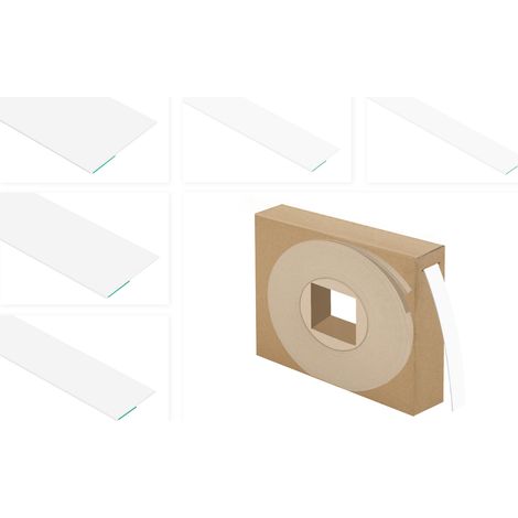 PVC plat blanc au mètre - choix de standard, angle de pliage et lèvre souple - HJ: 2519 - 25x1.5mm avec lèvre souple
