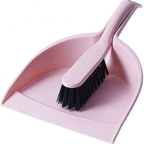 Ensemble Pelle et Balayette à Main - Poussière et Ramasse-miettes - en Plastique Recyclé - Rose (1/5)