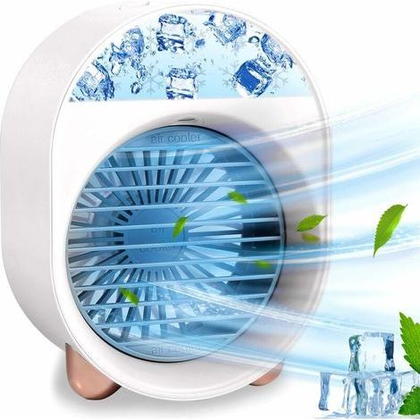 Climatiseur Portable Mini Ventilateur Refroidisseur D Air Personnel 3 Vitesses Blanc (1/4)