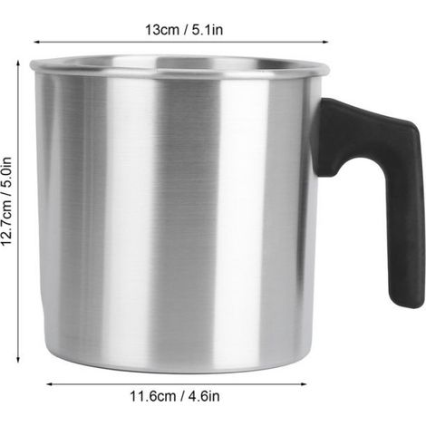 Pot De Fusion De Cire - 1,2 L - Métal Argenté - Pour Fabrication De Bougies - 1 Pièce (1/5)